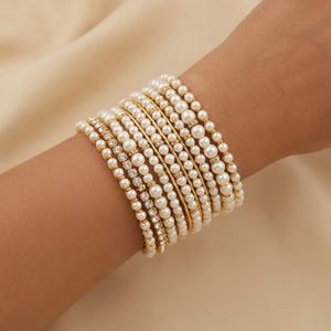 Best Selling Custom Made Gold Plated Trendy Women's Freshwater Pearl Natural Stone Fashion Bangles High Quality Gift Option - Product Image 1