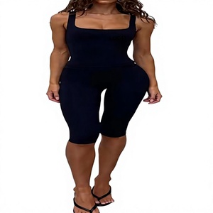 Solid Square Neck Spaghetti Strap Calf-Length Yoga Suit Seamless Elastic Waist High Waist Sweat-Wicking Sport Set for Women - Product Image 3