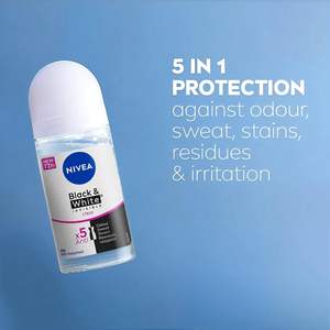 NIVEA Mujer 50ml Invisible Clear Roll-On Desodorante Antitranspirante 72 Horas Sudor Protección contra el Olor Blanco y Negro para Niños - Product Image 5