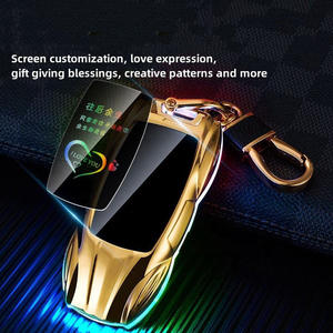 Nouveau écran couleur personnalisé coupe-vent apparence <span class=keywords><strong>de</strong></span> <span class=keywords><strong>voiture</strong></span> <span class=keywords><strong>de</strong></span> sport porte-clés briquet gros <span class=keywords><strong>fil</strong></span> <span class=keywords><strong>de</strong></span> tungstène allumage USB briquet 2023 - Product Image 3