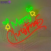 Panneau lumineux LED néon Joyeux Noël, étanche IP65, intensité réglable, en acrylique, à fixer au mur, pour la décoration de la pièce et des fêtes de Noël