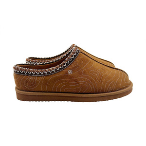 Pantoufles chaudes pour femmes Mini bottes Style ethnique tissé semelle épaisse sans lacet fourrure polaire doublé microfibre court cheville bottes de neige - Product Image 5