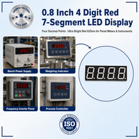 Afficheur LED professionnel à 7 segments, 4 chiffres, 0,8 pouce, lumière rouge, module anode commune de 20,3 mm pour horloges numériques