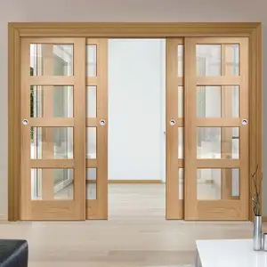 कमरे में रहने वाले विभाजन आंतरिक ठोस लकड़ी लकड़ी फ्रेम गिलास फिसलने दरवाजा ग्रिल डिजाइन के साथ