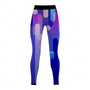 Leggings de sport taille haute personnalisés pour femmes, effet push-up, pantalon de yoga élastique et compressif, sans coutures, en polyester/spandex, protection UV - Product Image 1