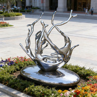 Sculpture en acier inoxydable en forme de corail personnalisée - Art de la fontaine d'eau OEM/ODM pour jardins et piscines de luxe