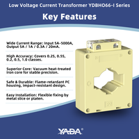 Transformador de Corriente de Núcleo Dividido de Alta Frecuencia YADA con Certificación CE, Clase 0.2s 0.2 0.5s 0.5 1.0 0.66kV 5A AC 100A 500A 1000A 2000A