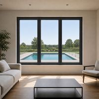 Ventana Abatible Moderna con Amplia Vista al Mar para Villa, Apartamento Urbano, Hogar, Luz Natural, Patio Exterior, Sala de Estar