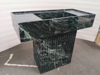 Meuble-lavabo en marbre 100% pierre naturelle, nouveau modèle Verde Alpi, lavabo personnalisé