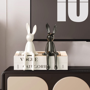 <span class=keywords><strong>Décoration</strong></span> moderne en céramique de lapin de guérison mignon pour la maison pour le <span class=keywords><strong>salon</strong></span> meuble TV porche armoire à vin petites décorations artisanales - Product Image 2