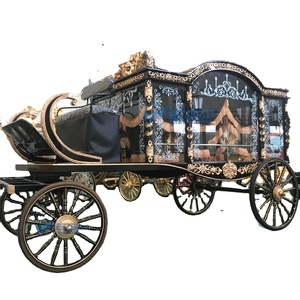 Charrette funéraire personnalisée noire de style rétro européen, chariot funéraire britannique populaire, remorque funéraire - Product Image 1