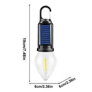 Lampe de camping LED à énergie <span class=keywords><strong>solaire</strong></span> avec charge USB, corps en ABS blanc, étanche, lumière de tente extérieure pour barbecue et camping - Product Image 4