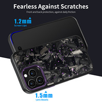 Étui de téléphone en fibre de carbone forgé à motifs larges pour iPhone 16 15 14 13 Pro Max, coque de protection antichoc pour 14 Plus