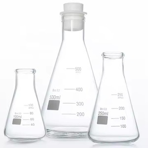 Fiole Erlenmeyer de laboratoire de qualité supérieure à col étroit de 25 ml en verre borosilicaté avec rebord renforcé - Product Image 2