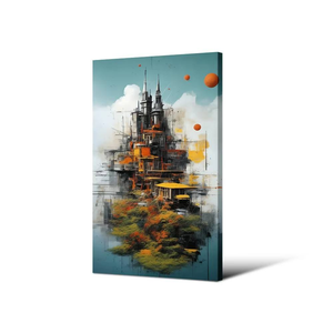 Arte <span class=keywords><strong>de</strong></span> pared <span class=keywords><strong>de</strong></span> lujo con paisaje urbano <span class=keywords><strong>de</strong></span> fantasía, vibrante escena industrial <span class=keywords><strong>de</strong></span> cuento <span class=keywords><strong>de</strong></span> hadas, impresión en lienzo, imagen HD para decoración <span class=keywords><strong>de</strong></span> oficina - Product Image 3