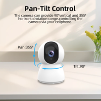 Caméra WiFi PTZ HD 1080P d'intérieur avec vision nocturne couleur ultra-claire, alerte de mouvement et audio bidirectionnel pour la surveillance à domicile et de bébé