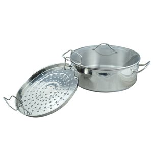 Olla para Sopa y <span class=keywords><strong>Vaporera</strong></span> de Acero Inoxidable de Una Sola Capa con Tapa de Vidrio para Restaurantes - Product Image 6