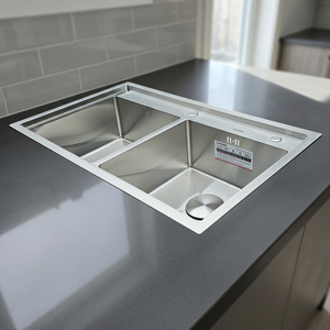 High Quality Stainless Steel Double Bowl <b>Kitchen</b> <b>Sink</b> Large Capacity Modern Style Scratch Resistant Easy Install for <b>Kitchen</b> - Product Image 1