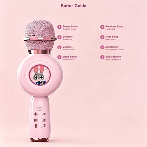Microphone karaoké sans fil pour enfants avec haut-parleur, batterie 600 mAh, carte TF 32 Go, micro karaoké portable pour enfants - Product Image 6