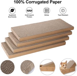 4 packs en 1 : Griffoir réversible en carton recyclable avec boîte, adapté aux chats - Product Image 4