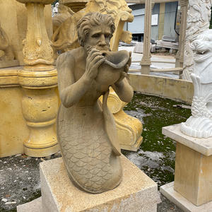 Fait à la main marbre mâle sirène <span class=keywords><strong>fontaine</strong></span> d'eau potable Sculpture Figurine d'art créatif - Product Image 4