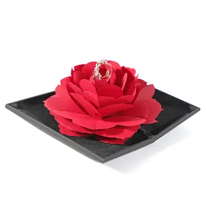 Wholesale Plastic Special Ring Boxes Jewellery Packaging Valentine'S Day Rose Ring Jewelry Gift Box For Marry Confession