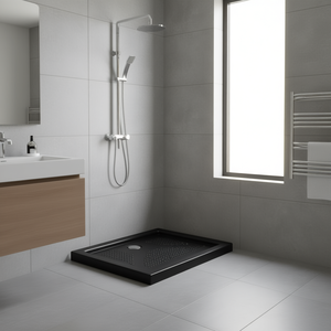 Receveur de douche H3.6 carré en céramique blanc mat 90 x 90 cm avec trou de drainage pour salle de bain - Product Image 3