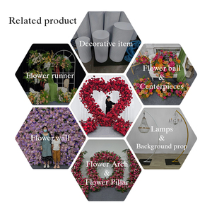 Arco de Flores Artificiales Rojas en Forma de Corazón, Arco de Boda en Forma de Corazón, Decoración de Fondo Floral - Product Image 5