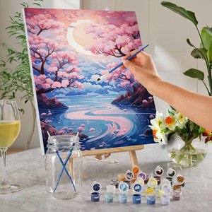 1 pezzo disegna con i numeri, paesaggio senza cornice colore fai da te dipinto per adulti impostato da numeri, decorazione artistica della camera da letto appesa pittura - Product Image 1