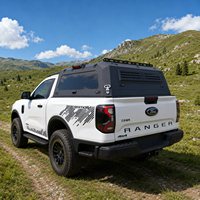 Couverture de benne rigide en acier au manganèse sur mesure pour Ford Ranger/Everest - Installation sans perçage, panneaux décoratifs de verrouillage de hayon