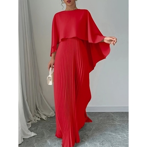 Abiti lunghi da donna irregolari pieghettati manica larga <span class=keywords><strong>a</strong></span> <span class=keywords><strong>pipistrello</strong></span> Sehe Fashion - Product Image 3