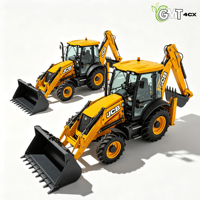 Chargeuse-pelleteuse JCB 4CX 4x4 d'occasion, capacité nominale de 3000 kg, chargeuse sur pneus diesel Kubota, agriculture, modèle 2023, pompe hydraulique Eaton