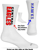 Chaussettes à strass personnalisées pour équipe de cheerleading et danse, chaussettes de cheville à initiales scintillantes, à volants et strass étincelants