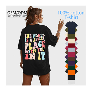 Venta al por mayor personalizada 100% algodón <span class=keywords><strong>Anime</strong></span> camiseta <span class=keywords><strong>para</strong></span> <span class=keywords><strong>mujer</strong></span> <span class=keywords><strong>de</strong></span> alta calidad transpirable suave camiseta con patrón liso estampado estilo casual - Product Image 1