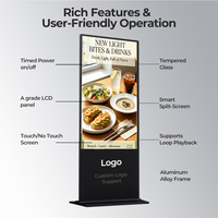 Écran LCD numérique vertical de 32 pouces avec Wifi, Bluetooth, Cloud et gestion CMS, fonctionnement 24h/24 et 7j/7 pour café, hôtel, centre commercial
