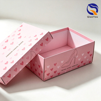 Cajas de Cartón Resistentes de Color Rosa Recicladas y Ecológicas para Zapatos, Personalizadas con Logotipo