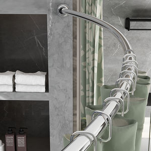 Tige de tension de <span class=keywords><strong>rideau</strong></span> de fenêtre ronde en métal robuste pour salle de bain <span class=keywords><strong>douche</strong></span> placard de rangement mural <span class=keywords><strong>barre</strong></span> de fer conception OE modM boîte d'emballage - Product Image 2