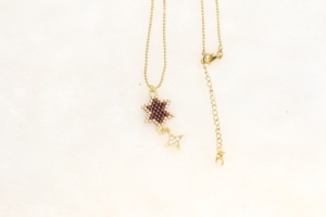 Collana con Ciondolo a Stella Esagonale e Diamante a Quattro Punte, Stile Classico alla Moda, Tessuta a Mano con Miyuki, Personalizzabile, Vendita all'Ingrosso - Product Image 3