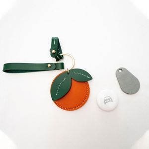 <b>Cute</b> Orange PU Leather Light Keychain with Embossed Design-Durable Backpack <b>Purse</b> Charm for Birthday & Wedding - Product Image 4