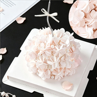 Essbare Waffelpapier-Hortensienblüten als Kuchendekoration, 3cm Rosa-Lila Blumen für Hochzeits- und Geburtstagstorten