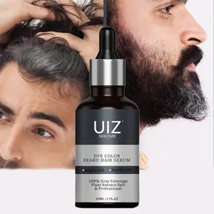 Fabrication de sérum de couleur de teinture pour cheveux et barbe 100% couverture grise moustaches grises et blanches couverture de cheveux hommes croissance huile de barbe