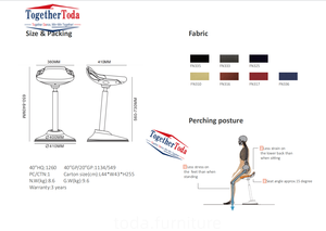 Chaise ergonomique pivotante et réglable en hauteur pour assistant dentaire, tabouret à bascule assis-debout pour bureau, école, salle <span class=keywords><strong>de</strong></span> classe - Product Image 4