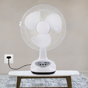 GDTIMES 12인치 태양광 AC/DC 충전식 LED 라이트 테이블 팬 USB 포트 단일 풍속 냉각 데스크탑 팬 - Product Image 5