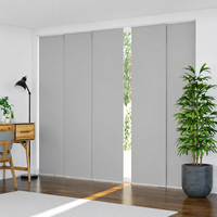 Persianas Verticales de 4 Rieles Ajustables con Protección de Privacidad 100% Blackout, con Cordón Manual, para Puerta Corredera