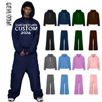 Ensemble sweat-shirt et pantalon de survêtement personnalisé brodé imprimé imprimé en relief pour l'hiver Streetwear pour hommes et femmes 100% coton