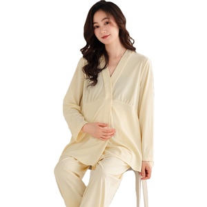 Pijamas de Maternidad para Mujeres <span class=keywords><strong>Embarazadas</strong></span> y Lactantes, Ropa de Dormir para <span class=keywords><strong>Parto</strong></span> y Hospital, Ecológica, Transpirable - Product Image 1