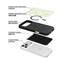 Coque de téléphone AG Feeling Black Edge avec motif perroquet vert doré pour iPhone 17, 17 Pro Max, 16 Pro, 15 – Coque magnétique