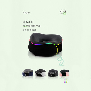 U-Shaped Neck Pillow <b>Memory</b> <b>Foam</b> Slow Rebound Air-Permeable Magnetic Therapy Travel Pillow Adult Cervical Support - Product Image 2