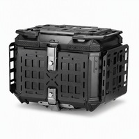 Top Case Moto en Alliage d'Aluminium 45L Universel Grande Capacité à Démontage Rapide avec Panneaux Latéraux Pliants Épaissis