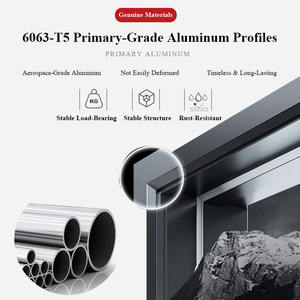 Fenêtre à battant sans cadre à ouverture automatique électrique, en verre noir isolant, fenêtre à <span class=keywords><strong>baie</strong></span>, fenêtre à battant à rupture de pont thermique - Product Image 3